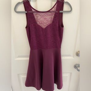 Divided By H&M Women's Satin Plum colored V-back Dress Size 4